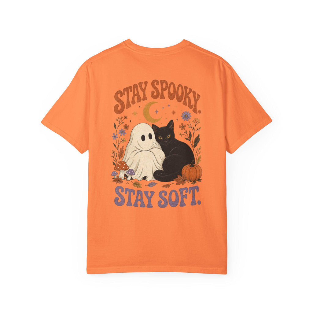 Stay Spooky Stay Soft Shirt | Halloween Ghost Cat Comfort Colors Tee
