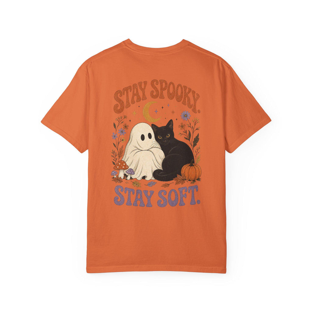 Stay Spooky Stay Soft Shirt | Halloween Ghost Cat Comfort Colors Tee