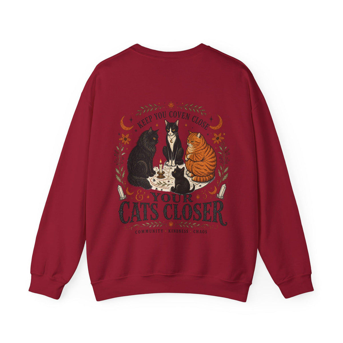 Keep Your Coven Close & Your Cats Closer Sweatshirt | Witchy Cat Halloween Crewneck