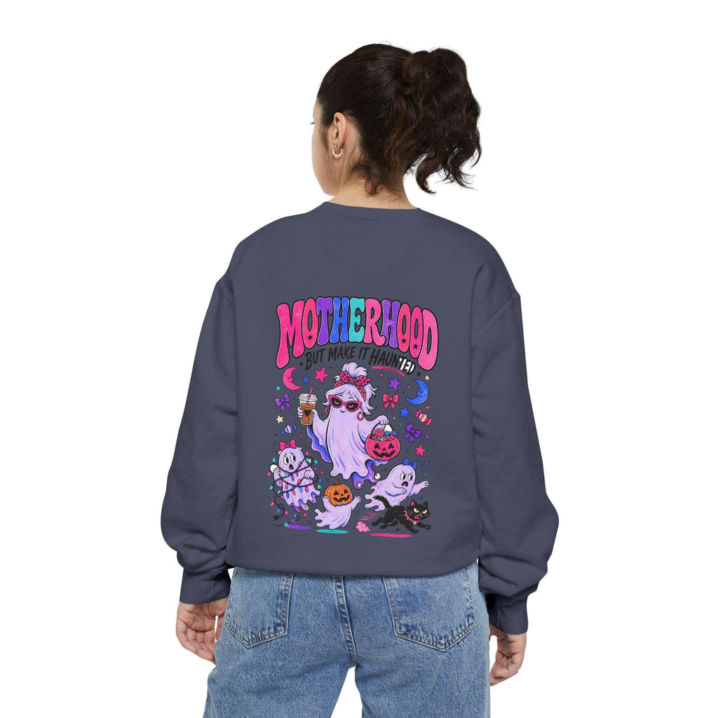 Motherhood But Make It Haunted Sweatshirt | Funny Halloween Mom Crewneck