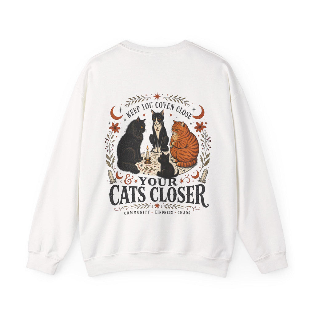 Keep Your Coven Close & Your Cats Closer Sweatshirt | Witchy Cat Halloween Crewneck