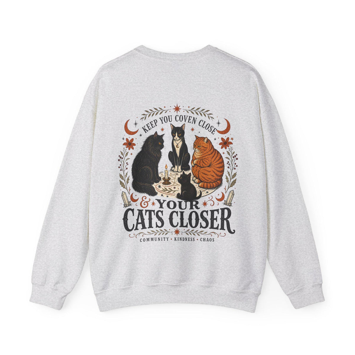 Keep Your Coven Close & Your Cats Closer Sweatshirt | Witchy Cat Halloween Crewneck