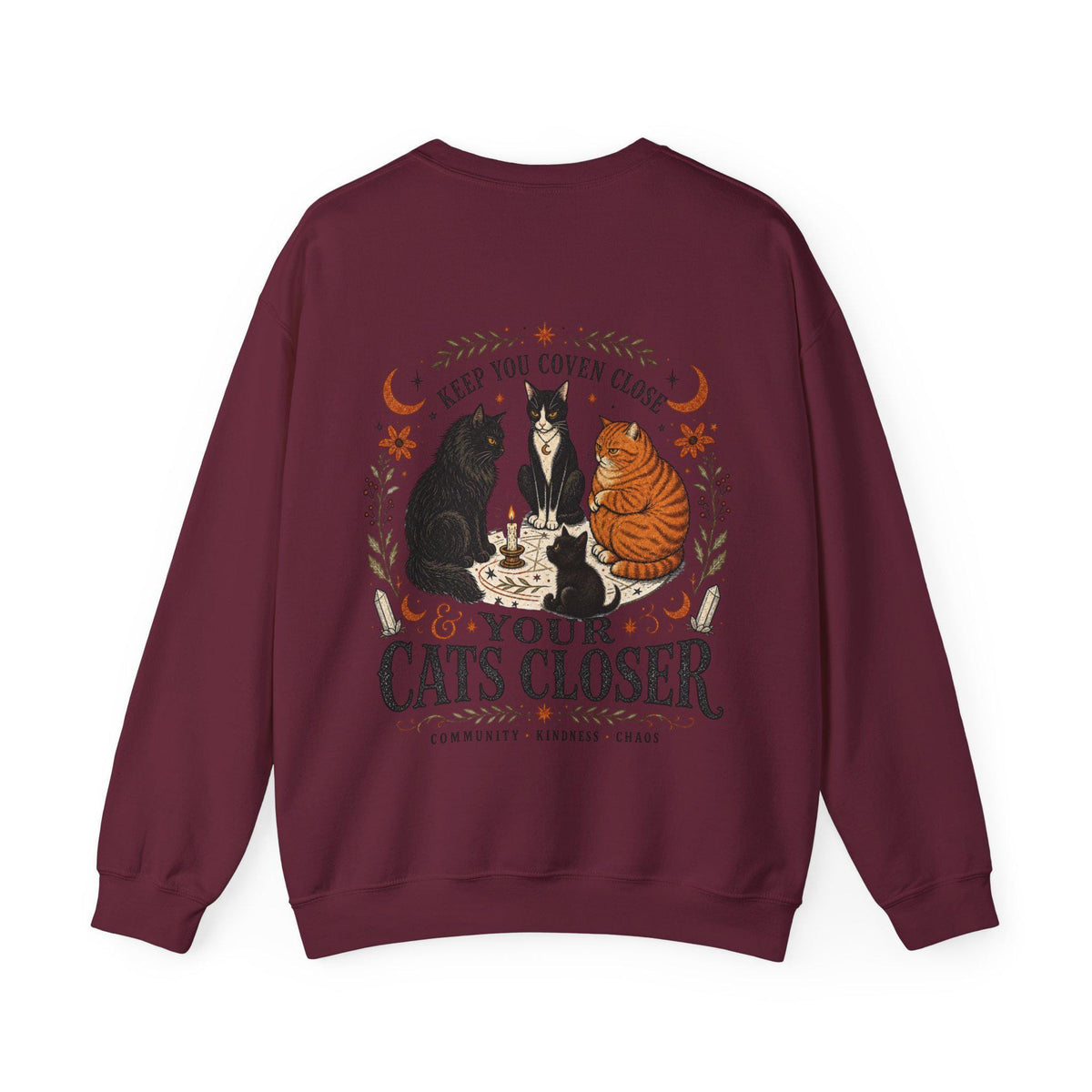 Keep Your Coven Close & Your Cats Closer Sweatshirt | Witchy Cat Halloween Crewneck