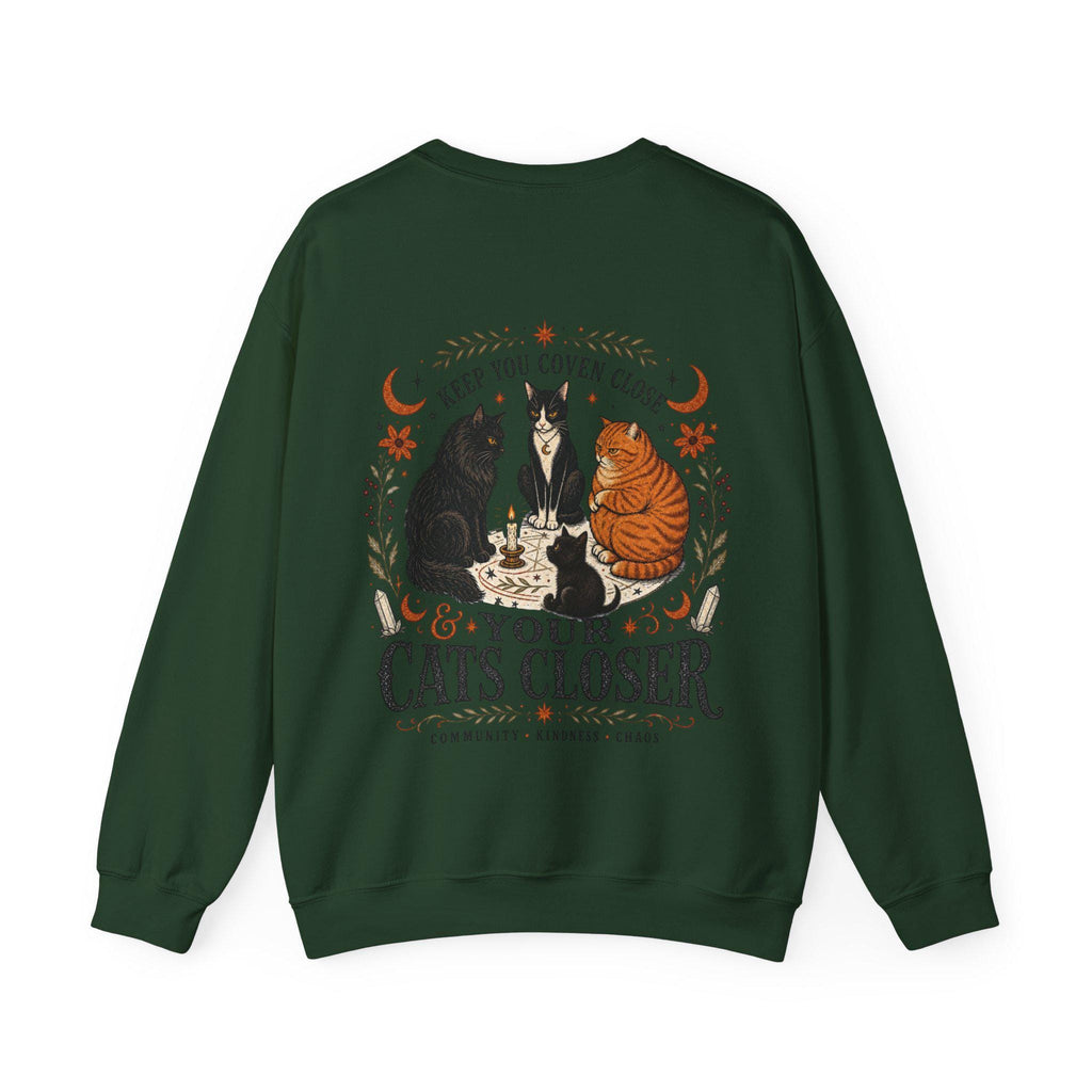 Keep Your Coven Close & Your Cats Closer Sweatshirt | Witchy Cat Halloween Crewneck