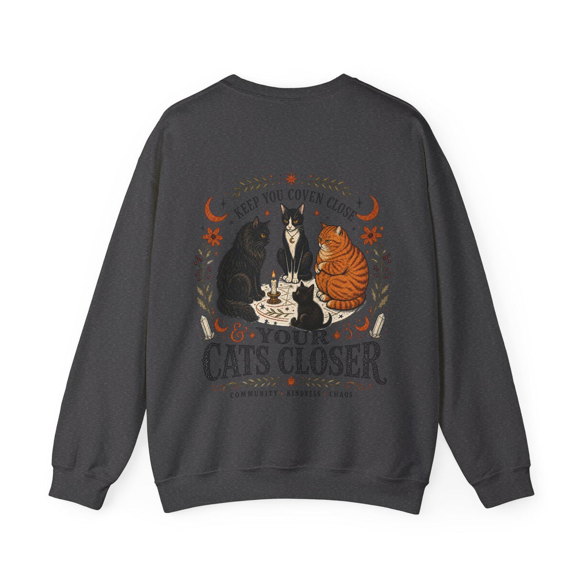 Keep Your Coven Close & Your Cats Closer Sweatshirt | Witchy Cat Halloween Crewneck