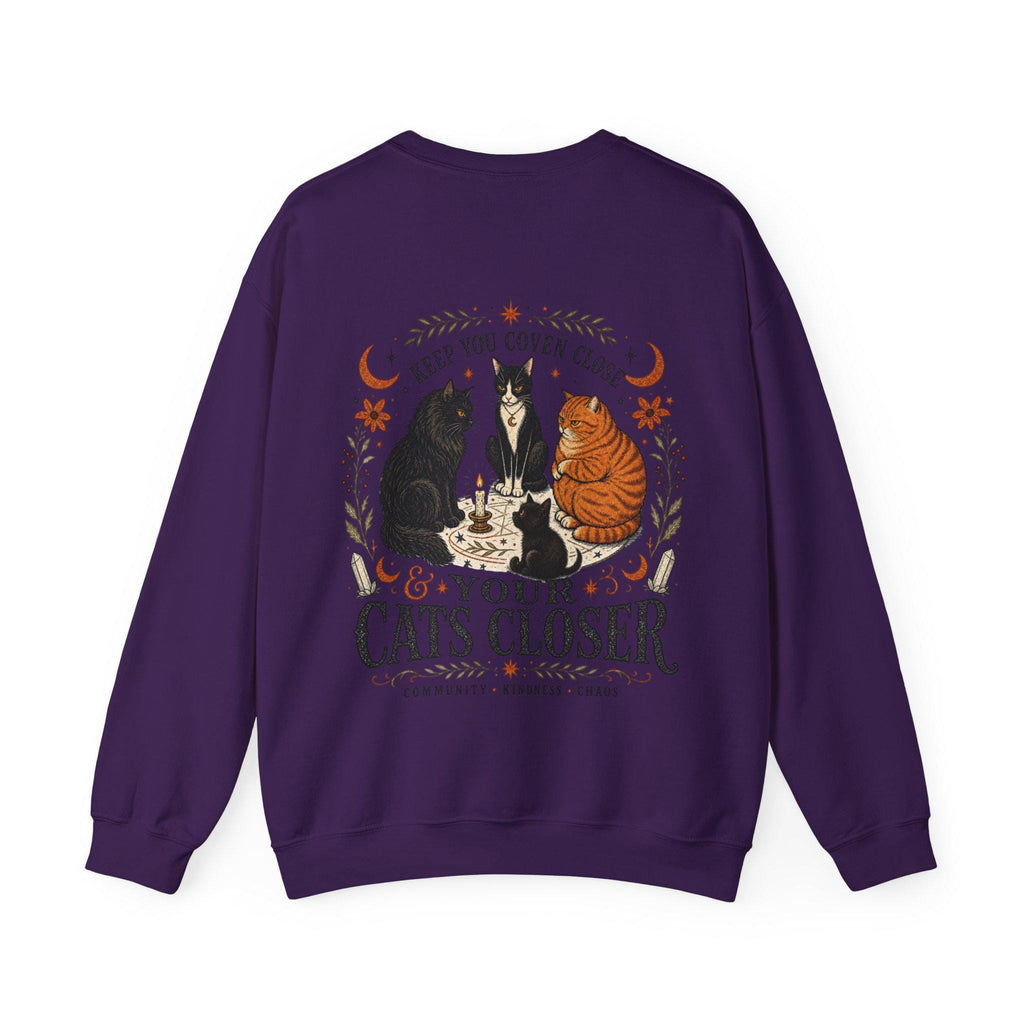 Keep Your Coven Close & Your Cats Closer Sweatshirt | Witchy Cat Halloween Crewneck