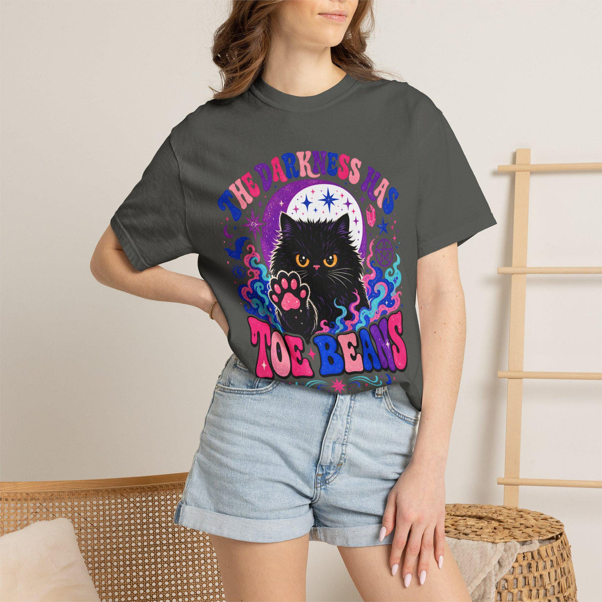 The Darkness Has Toe Beans Shirt | Funny Black Cat Comfort Colors Tee