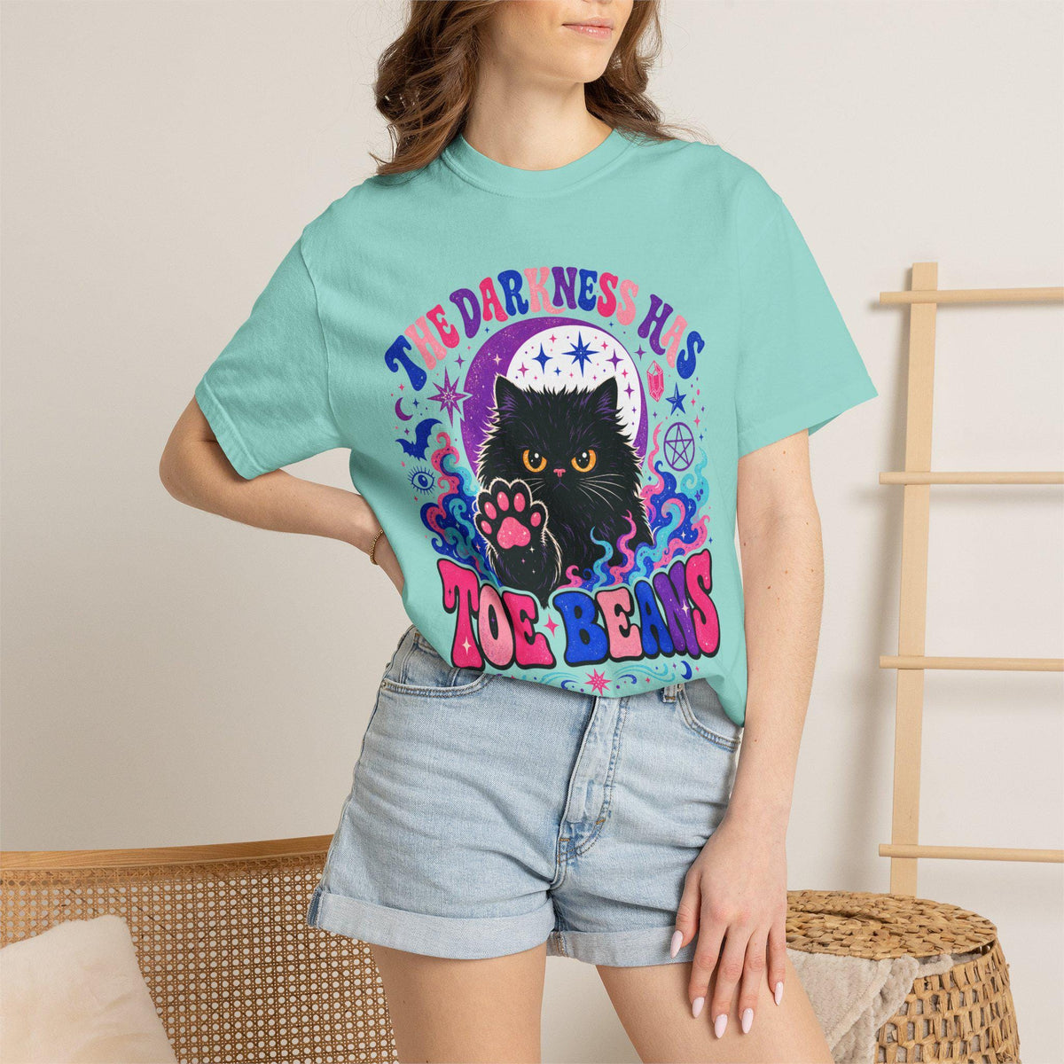 The Darkness Has Toe Beans Shirt | Funny Black Cat Comfort Colors Tee