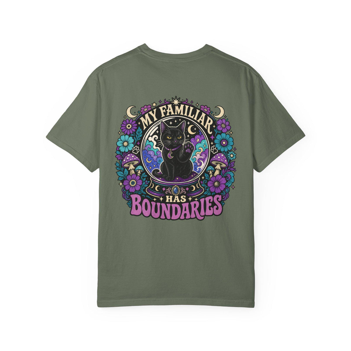 My Familiar Has Boundaries Shirt | Witchy Black Cat Comfort Colors Tee