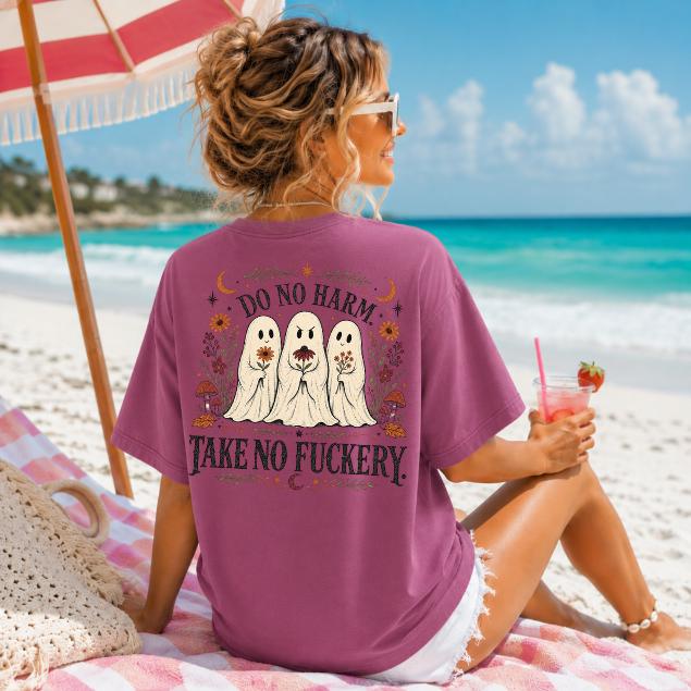 Do No Harm Take No Fuckery Shirt | Funny Halloween Ghost Comfort Colors Tee