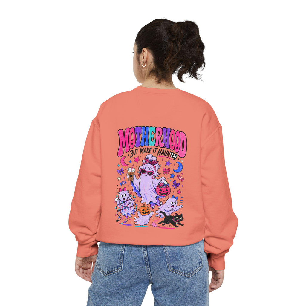 Motherhood But Make It Haunted Sweatshirt | Funny Halloween Mom Crewneck