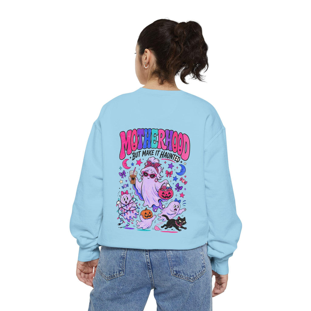 Motherhood But Make It Haunted Sweatshirt | Funny Halloween Mom Crewneck