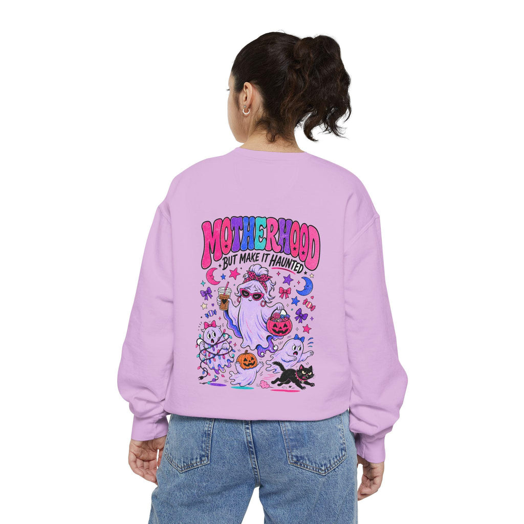 Motherhood But Make It Haunted Sweatshirt | Funny Halloween Mom Crewneck