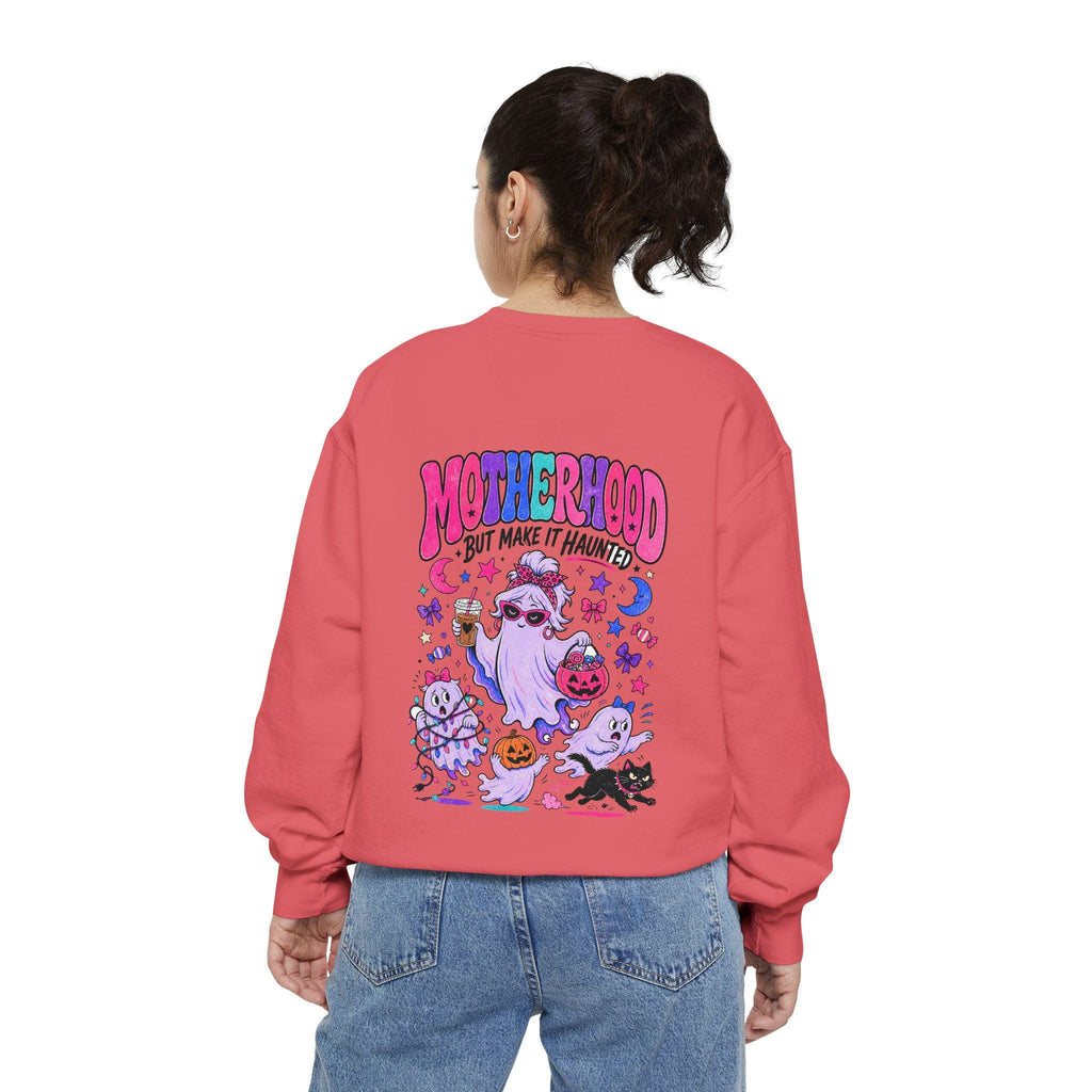 Motherhood But Make It Haunted Sweatshirt | Funny Halloween Mom Crewneck