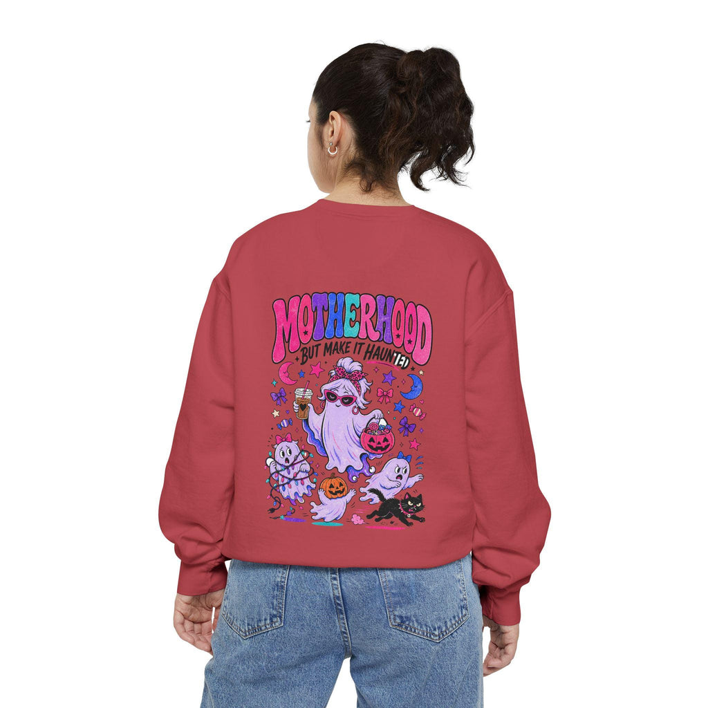 Motherhood But Make It Haunted Sweatshirt | Funny Halloween Mom Crewneck