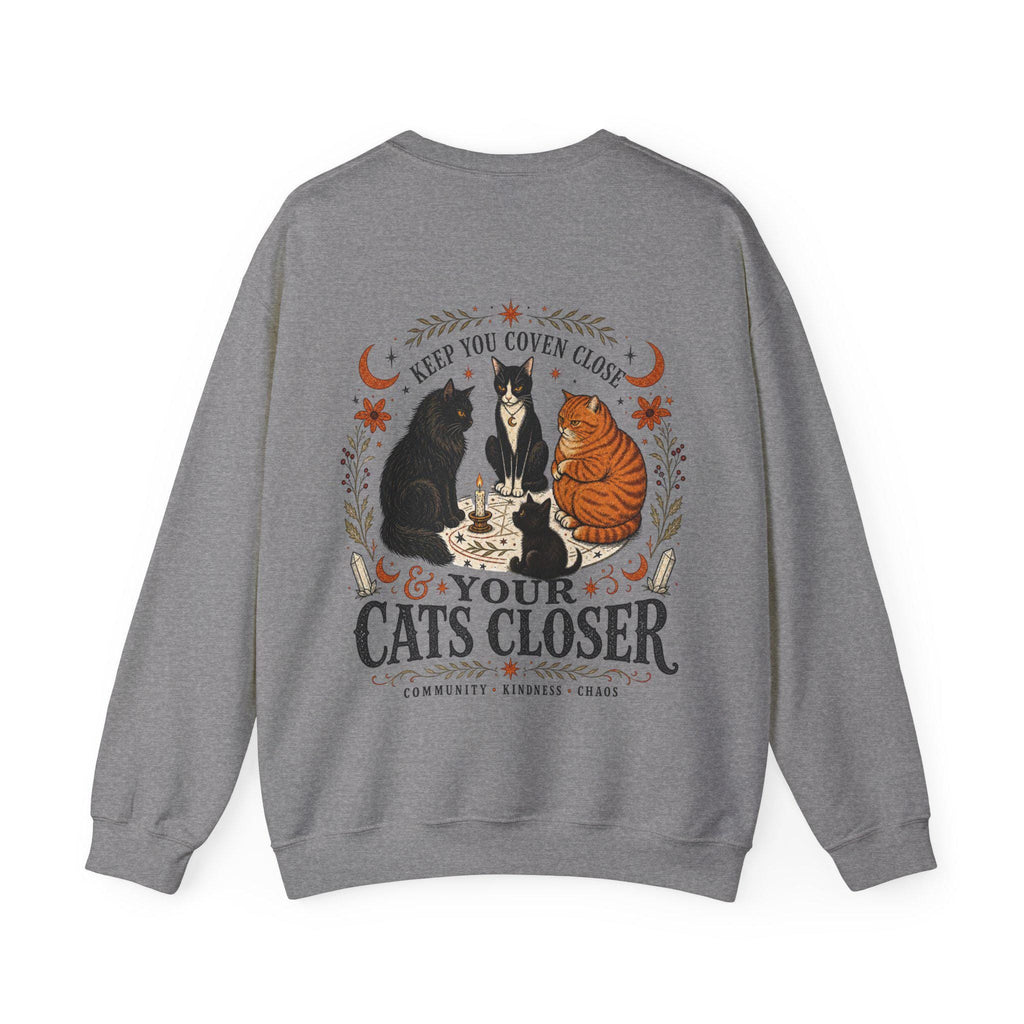 Keep Your Coven Close & Your Cats Closer Sweatshirt | Witchy Cat Halloween Crewneck
