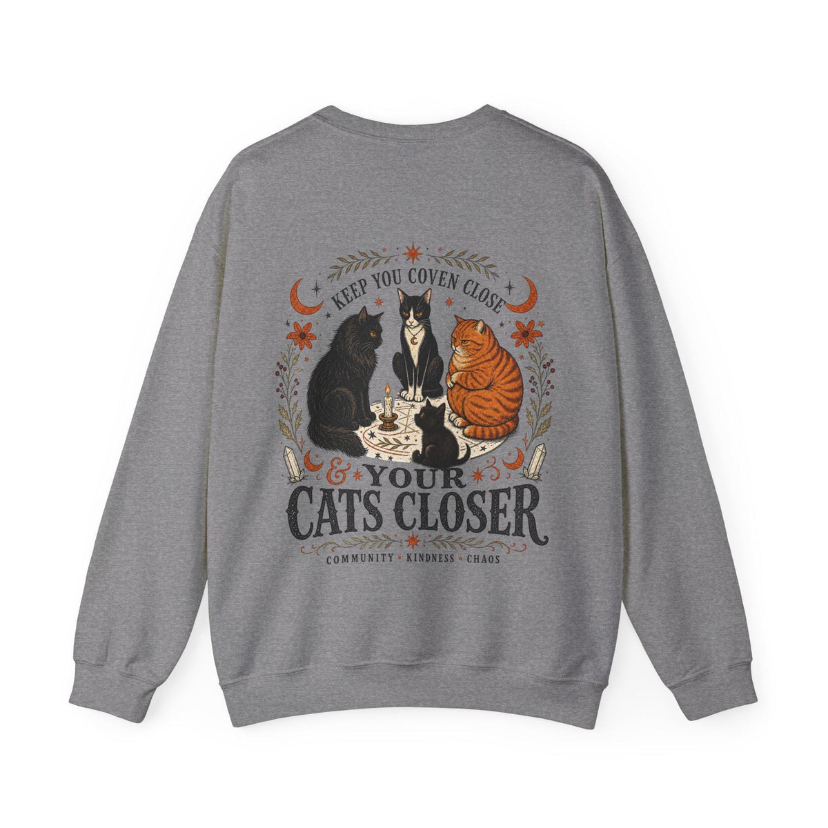 Keep Your Coven Close & Your Cats Closer Sweatshirt | Witchy Cat Halloween Crewneck