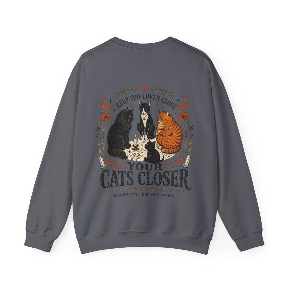 Keep Your Coven Close & Your Cats Closer Sweatshirt | Witchy Cat Halloween Crewneck