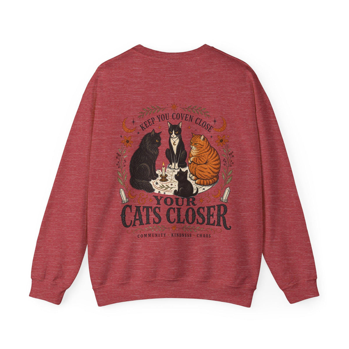 Keep Your Coven Close & Your Cats Closer Sweatshirt | Witchy Cat Halloween Crewneck