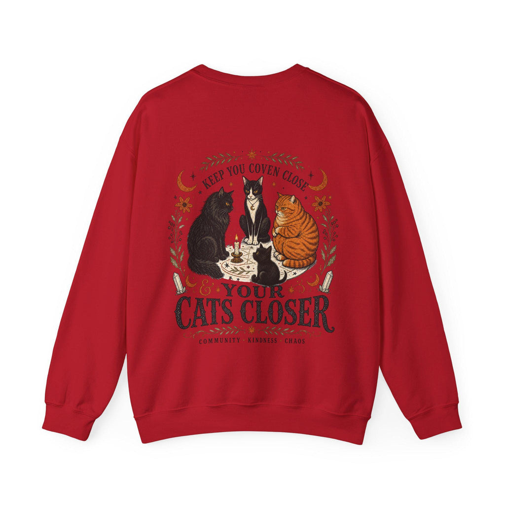 Keep Your Coven Close & Your Cats Closer Sweatshirt | Witchy Cat Halloween Crewneck