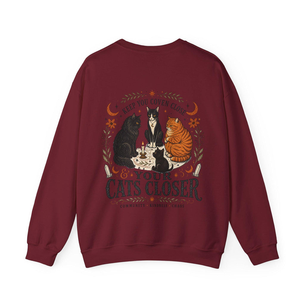 Keep Your Coven Close & Your Cats Closer Sweatshirt | Witchy Cat Halloween Crewneck