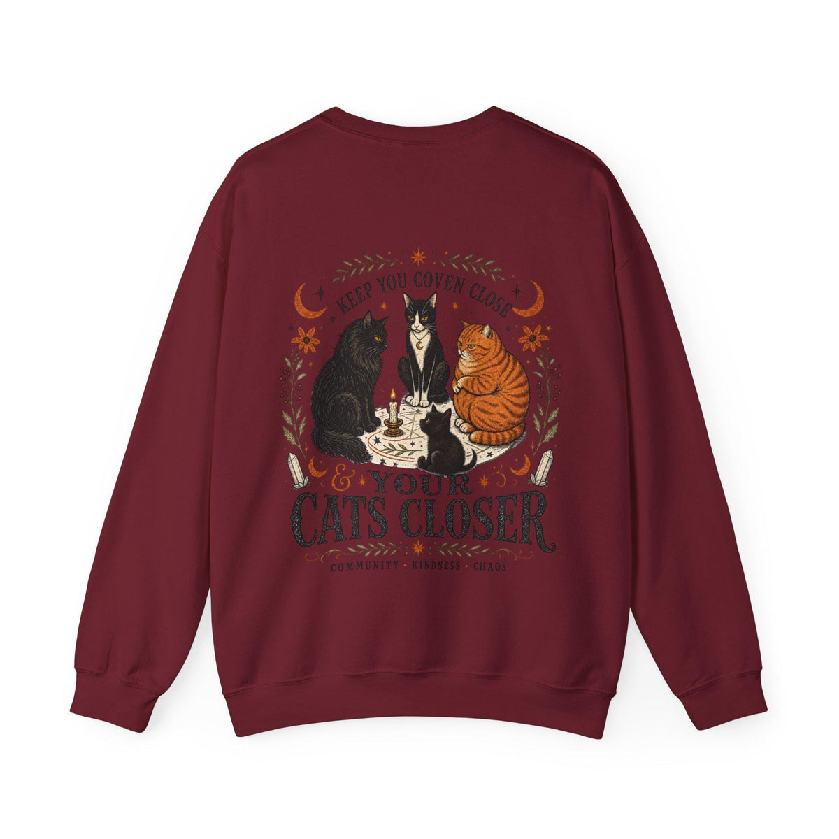 Keep Your Coven Close & Your Cats Closer Sweatshirt | Witchy Cat Halloween Crewneck