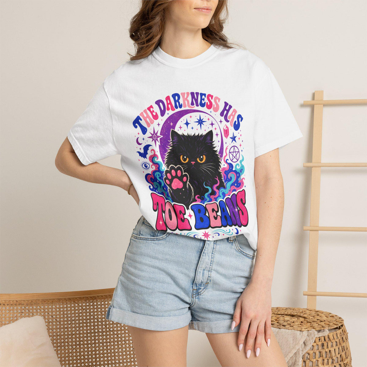 The Darkness Has Toe Beans Shirt | Funny Black Cat Comfort Colors Tee