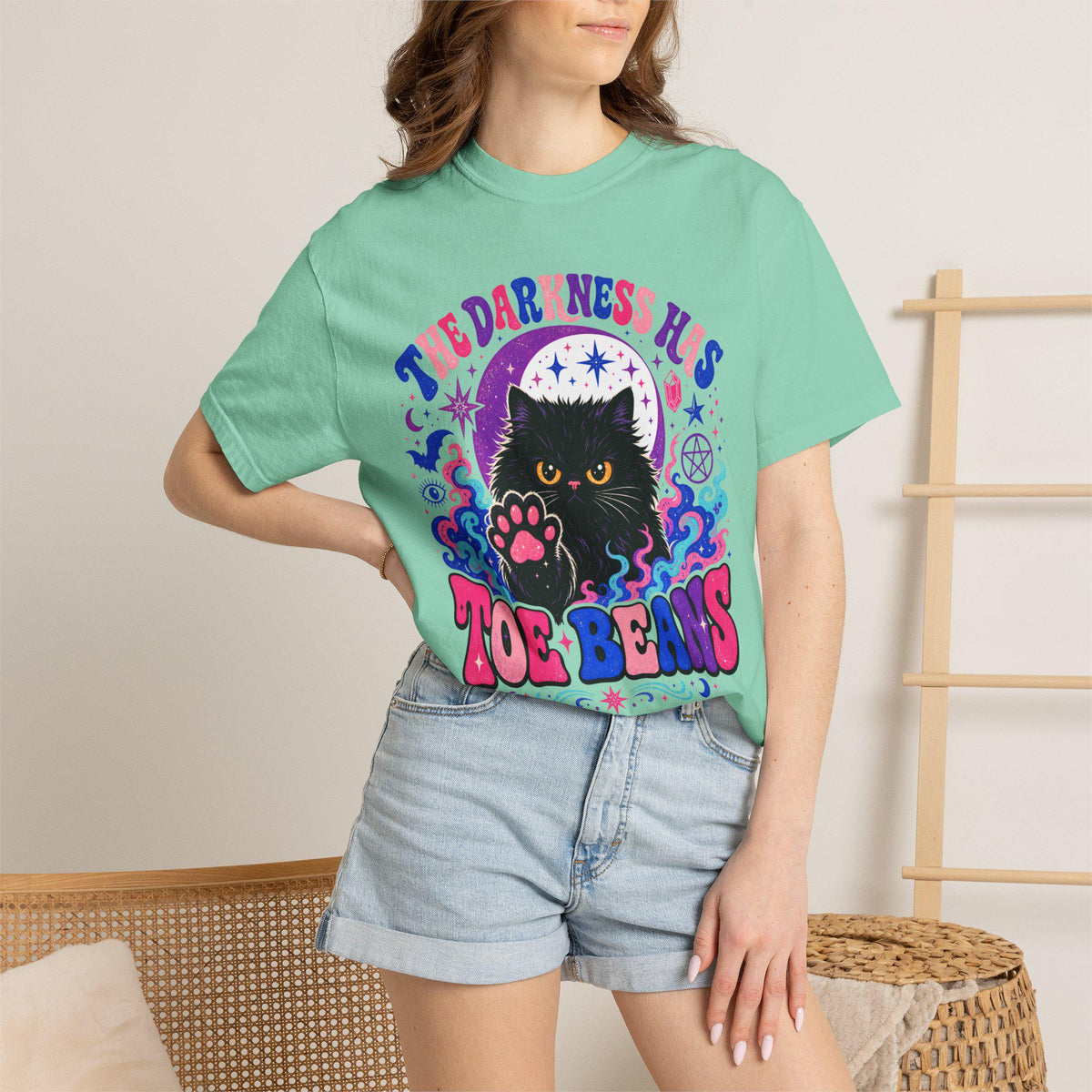The Darkness Has Toe Beans Shirt | Funny Black Cat Comfort Colors Tee
