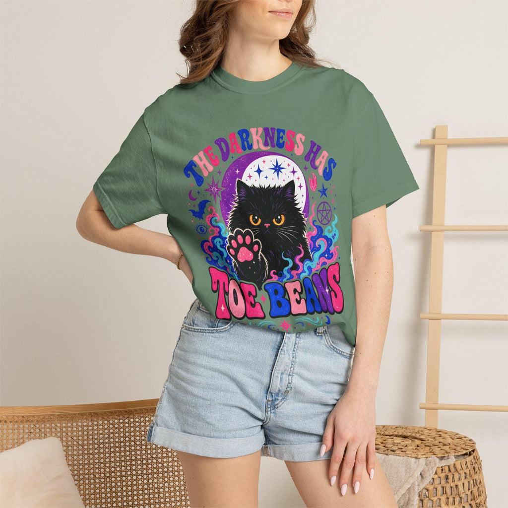 The Darkness Has Toe Beans Shirt | Funny Black Cat Comfort Colors Tee