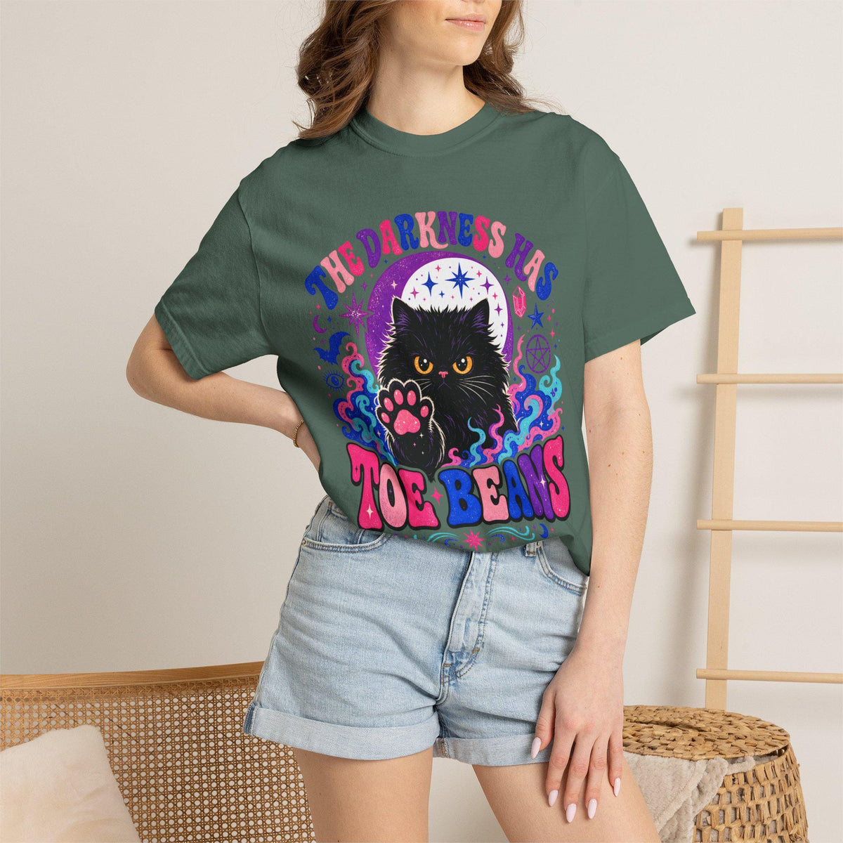 The Darkness Has Toe Beans Shirt | Funny Black Cat Comfort Colors Tee