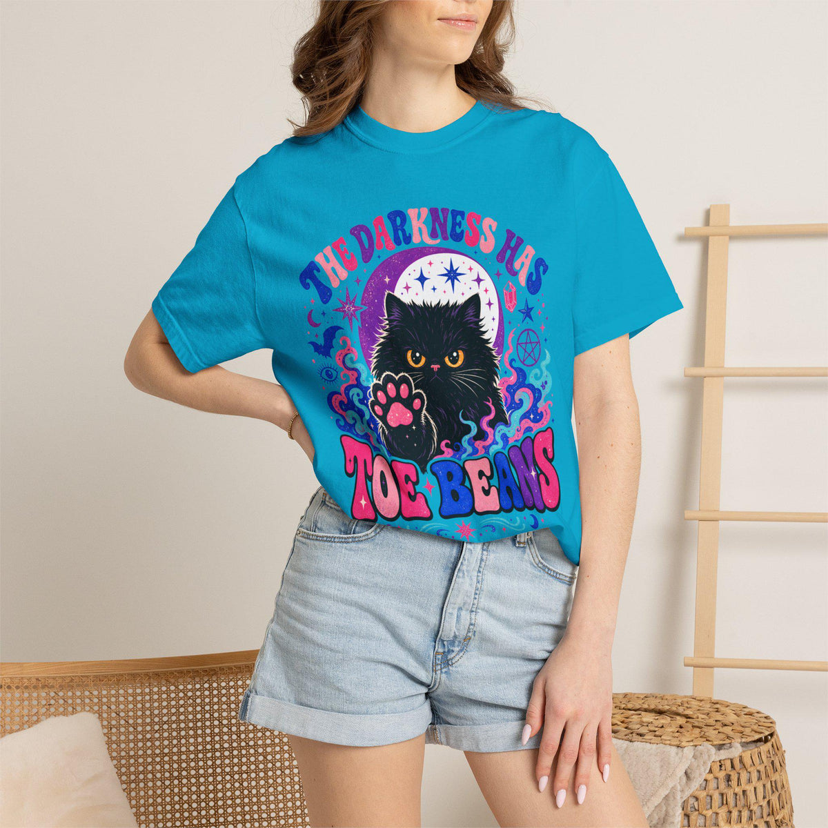 The Darkness Has Toe Beans Shirt | Funny Black Cat Comfort Colors Tee