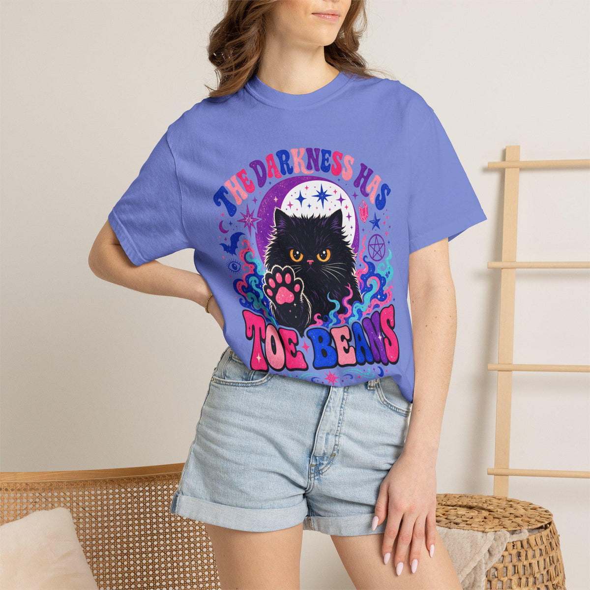 The Darkness Has Toe Beans Shirt | Funny Black Cat Comfort Colors Tee