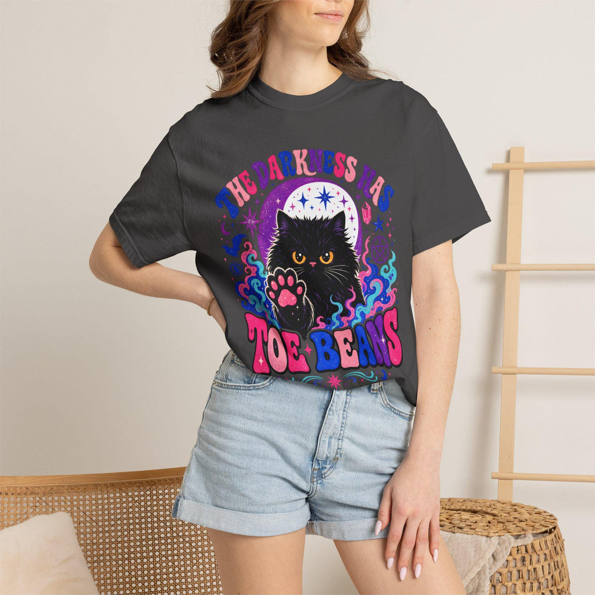 The Darkness Has Toe Beans Shirt | Funny Black Cat Comfort Colors Tee