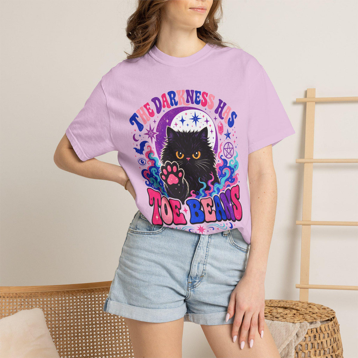 The Darkness Has Toe Beans Shirt | Funny Black Cat Comfort Colors Tee