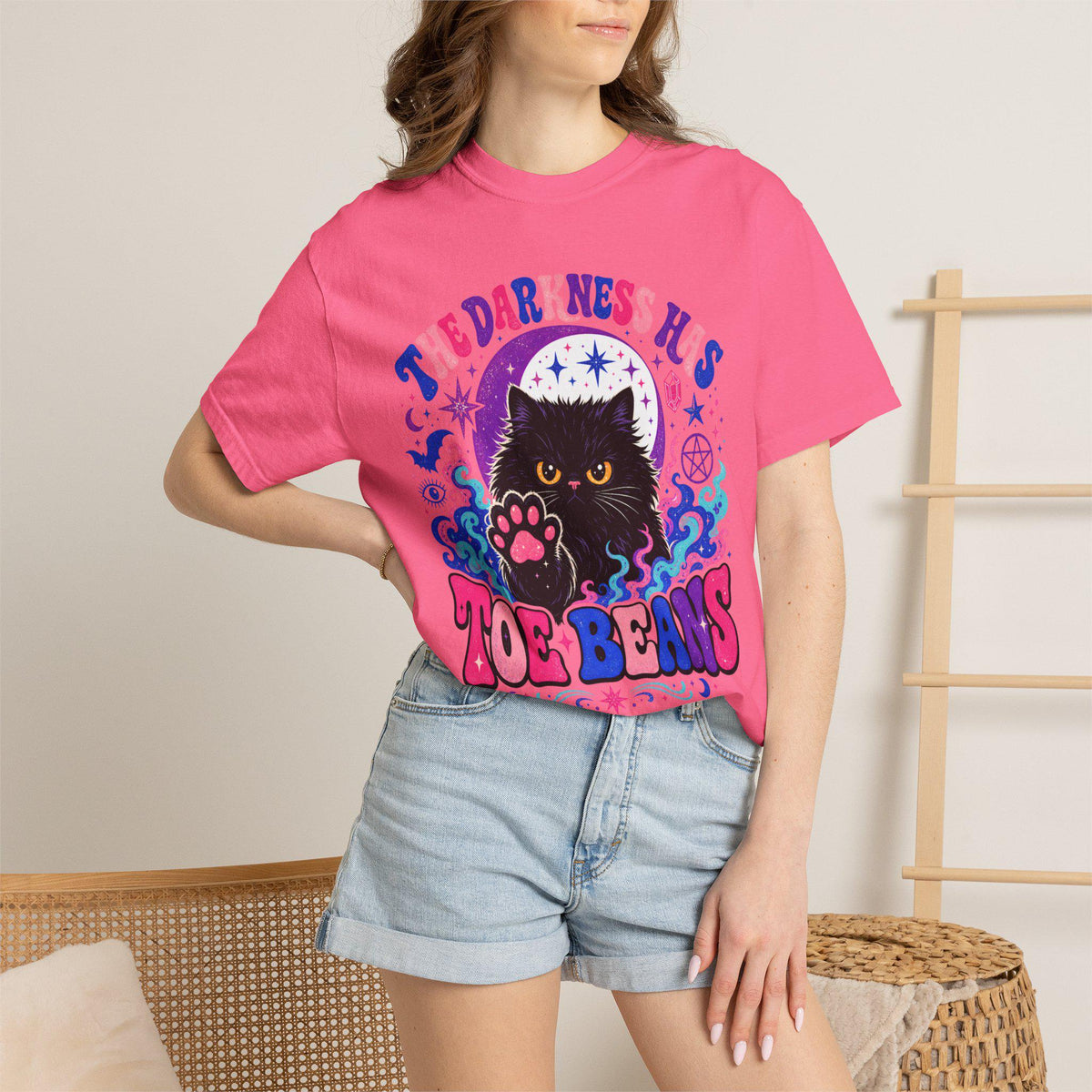The Darkness Has Toe Beans Shirt | Funny Black Cat Comfort Colors Tee